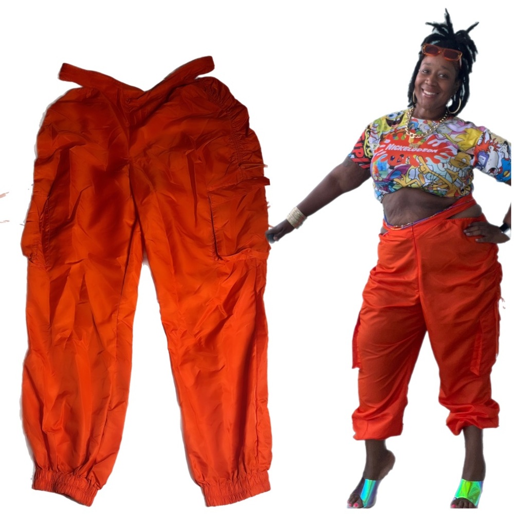 Super cute bright orange cargo pants